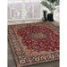 Machine Washable Traditional Saffron Red Rug in a Family Room, wshtr115