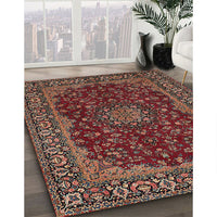 Traditional Saffron Red Medallion Rug, tr115