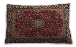 Traditional Classic Rectangular Saffron Red Lumbar Throw Pillow, 13 inch by 19 inch, lbtr115