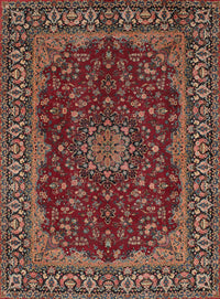 Machine Washable Traditional Saffron Red Rug, wshtr115