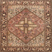 Round Machine Washable Traditional Dark Sienna Brown Rug, wshtr1161