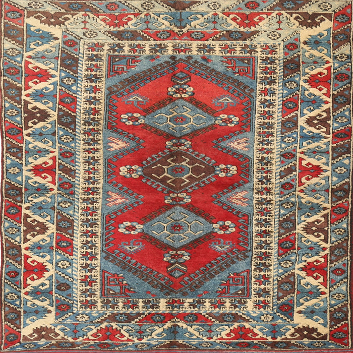 Square Traditional Brown Red Persian Rug, tr1162