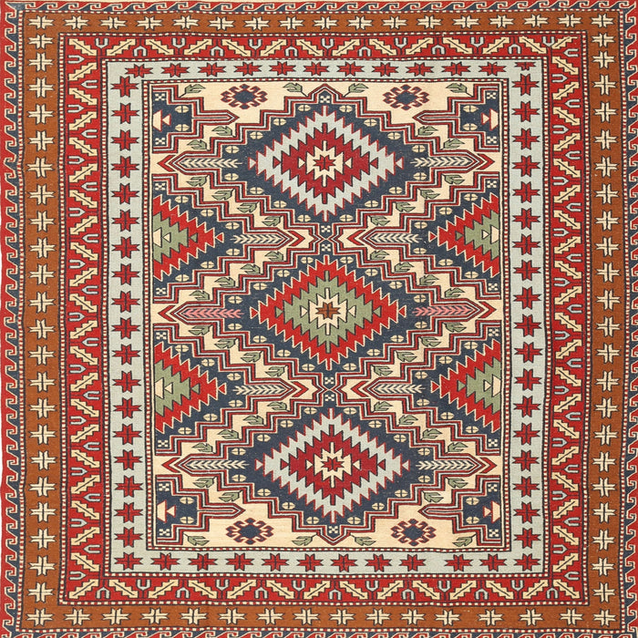 Square Traditional Light French Beige Brown Persian Rug, tr1163