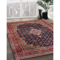 Traditional Orange Salmon Pink Medallion Rug, tr1164