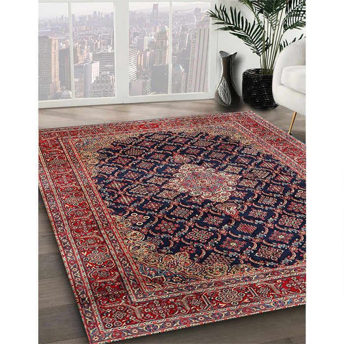 Machine Washable Traditional Orange Salmon Pink Rug in a Family Room, wshtr1164