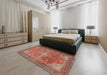 Traditional Camel Brown Persian Rug in a Bedroom, tr1166