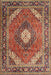 Machine Washable Traditional Saffron Red Rug, wshtr1167