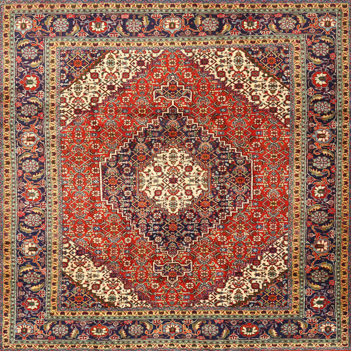 Square Traditional Saffron Red Persian Rug, tr1167