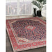 Traditional Brown Red Medallion Rug in Family Room, tr116