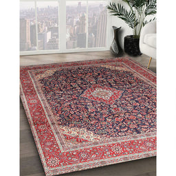 Machine Washable Traditional Brown Red Rug in a Family Room, wshtr116