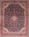 Machine Washable Traditional Brown Red Rug, wshtr116