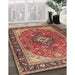 Traditional Light Copper Gold Medallion Rug in Family Room, tr1170