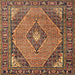 Round Machine Washable Traditional Peru Brown Rug, wshtr1172