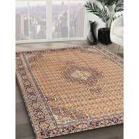 Traditional Sienna Brown Medallion Rug, tr1173