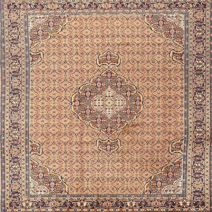 Round Machine Washable Traditional Sienna Brown Rug, wshtr1173