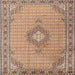 Round Machine Washable Traditional Sienna Brown Rug, wshtr1173