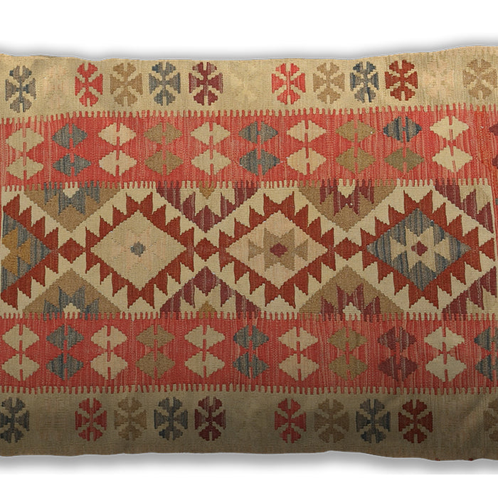 Traditional Classic Rectangular Orange Red Orange Lumbar Throw Pillow, 13 inch by 19 inch, lbtr1175