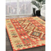 Machine Washable Traditional Orange Red Rug in a Family Room, wshtr1175
