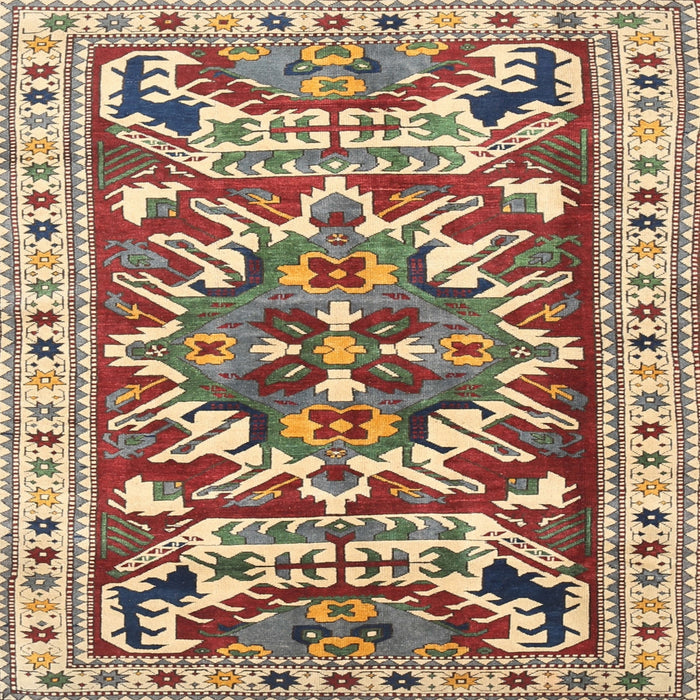 Square Traditional Chestnut Brown Persian Rug, tr1176