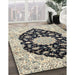 Traditional Brown Medallion Rug in Family Room, tr1178