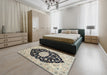 Traditional Brown Medallion Rug in a Bedroom, tr1178