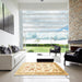 Square Machine Washable Traditional Gold Rug in a Living Room, wshtr117