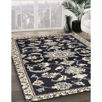 Traditional Gunmetal Green Persian Rug, tr1181