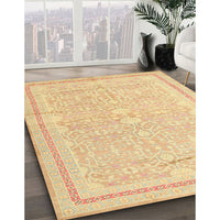 Traditional Mustard Yellow Persian Rug, tr1182