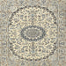 Square Traditional Army Brown Medallion Rug, tr1183