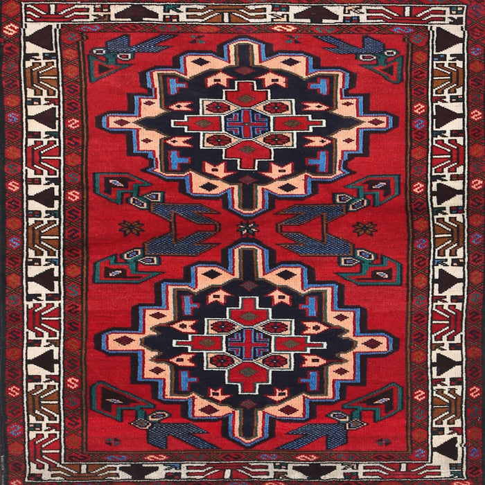 Round Machine Washable Traditional Red Rug, wshtr1184