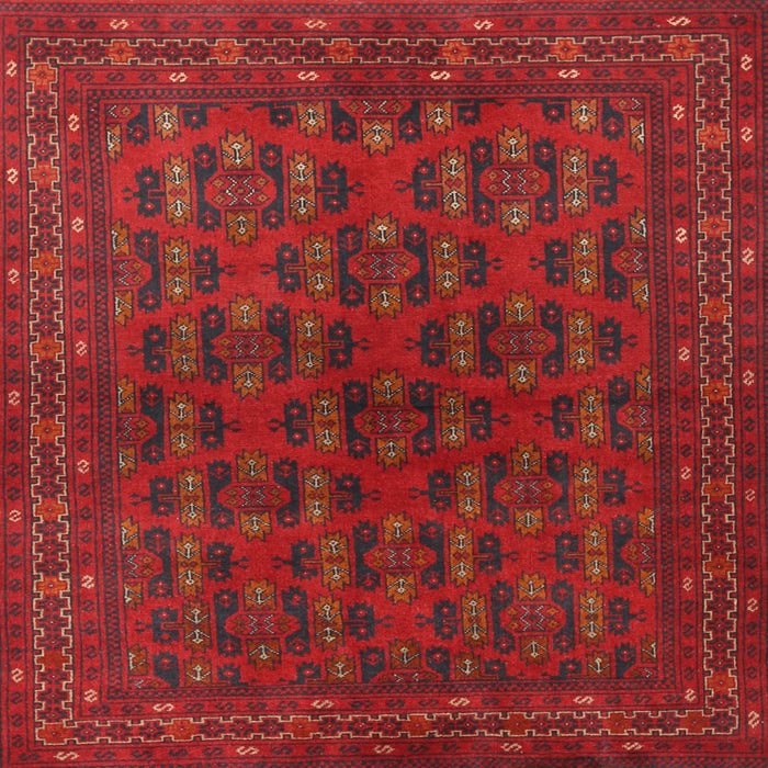 Round Machine Washable Traditional Brown Red Rug, wshtr1188