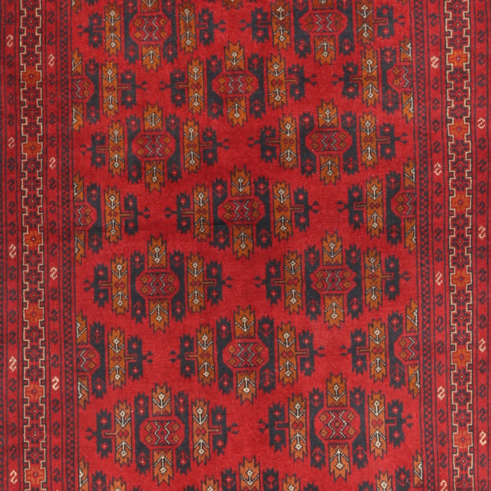 Machine Washable Traditional Brown Red Rug, wshtr1188