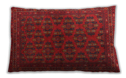 Traditional Classic Rectangular Brown Red Lumbar Throw Pillow, 13 inch by 19 inch, lbtr1188