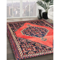 Traditional Orange Salmon Pink Medallion Rug, tr1189