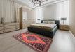 Machine Washable Traditional Orange Salmon Pink Rug in a Bedroom, wshtr1189