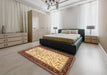 Machine Washable Traditional Mahogany Brown Rug in a Bedroom, wshtr118