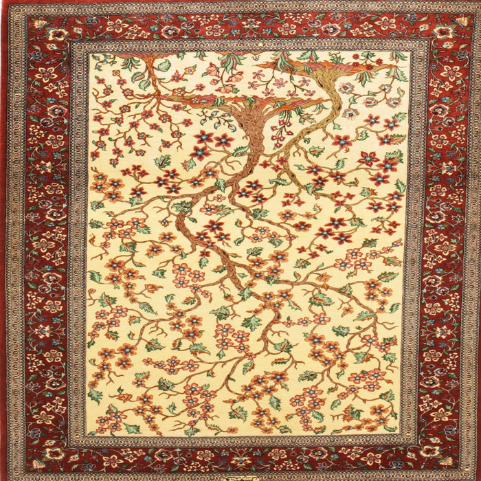 Square Traditional Mahogany Brown Animal Rug, tr118