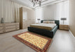 Traditional Mahogany Brown Animal Rug in a Bedroom, tr118