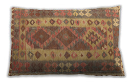 Traditional Classic Rectangular Brown Sand Brown Lumbar Throw Pillow, 13 inch by 19 inch, lbtr1190
