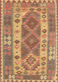 Machine Washable Traditional Sand Brown Rug, wshtr1190