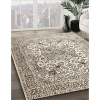 Traditional Army Brown Medallion Rug, tr1192