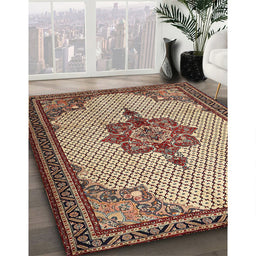 Machine Washable Traditional Red Brown Rug in a Family Room, wshtr1193