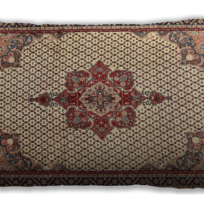 Traditional Classic Rectangular Red Brown Lumbar Throw Pillow, 13 inch by 19 inch, lbtr1193