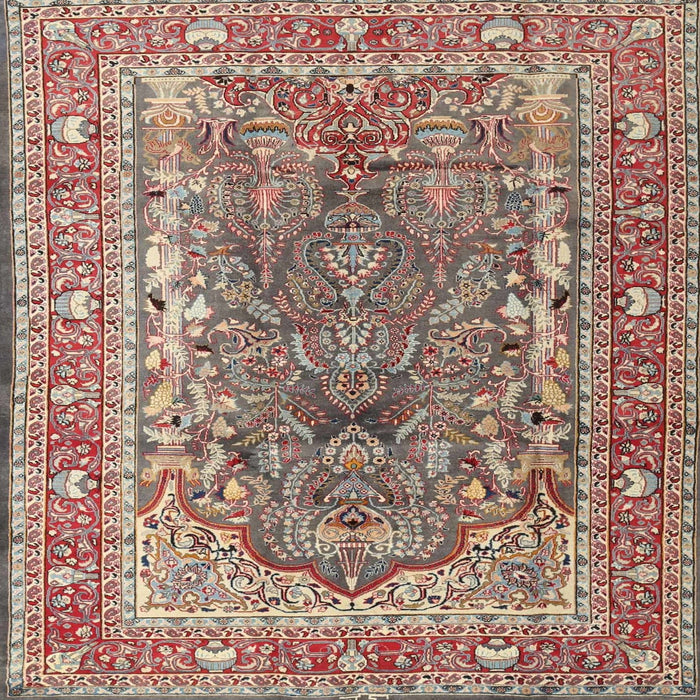 Square Traditional Light French Beige Brown Persian Rug, tr1195