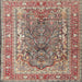 Square Traditional Light French Beige Brown Persian Rug, tr1195