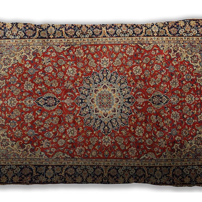 Traditional Classic Rectangular Saffron Red Lumbar Throw Pillow, 13 inch by 19 inch, lbtr1196