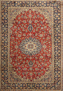 Machine Washable Traditional Saffron Red Rug, wshtr1197