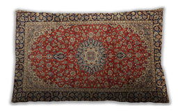 Traditional Classic Rectangular Saffron Red Lumbar Throw Pillow, 13 inch by 19 inch, lbtr1197