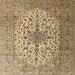 Round Machine Washable Traditional Sienna Brown Rug, wshtr1198