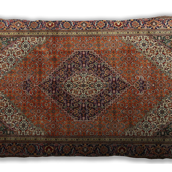 Traditional Classic Rectangular Saffron Red Lumbar Throw Pillow, 13 inch by 19 inch, lbtr1199
